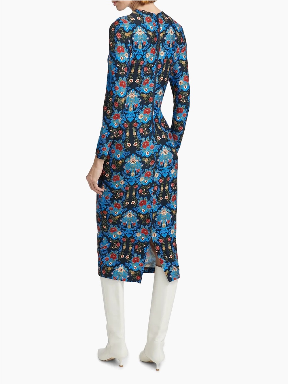 FARM Rio Arabesque Floral Blue Jersey Midi Dress Size M - Picture 3 of 15